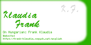 klaudia frank business card